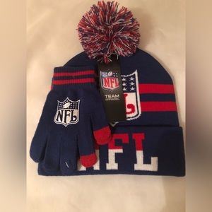 NFL Navy/Blue Fiona Logo Cuffed Knit Hat with Pom